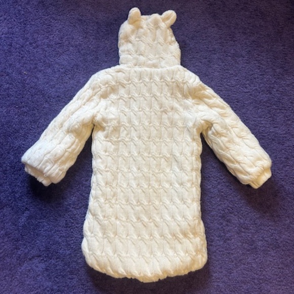 white Quilted snow suit baby bunting - Picture 4 of 5